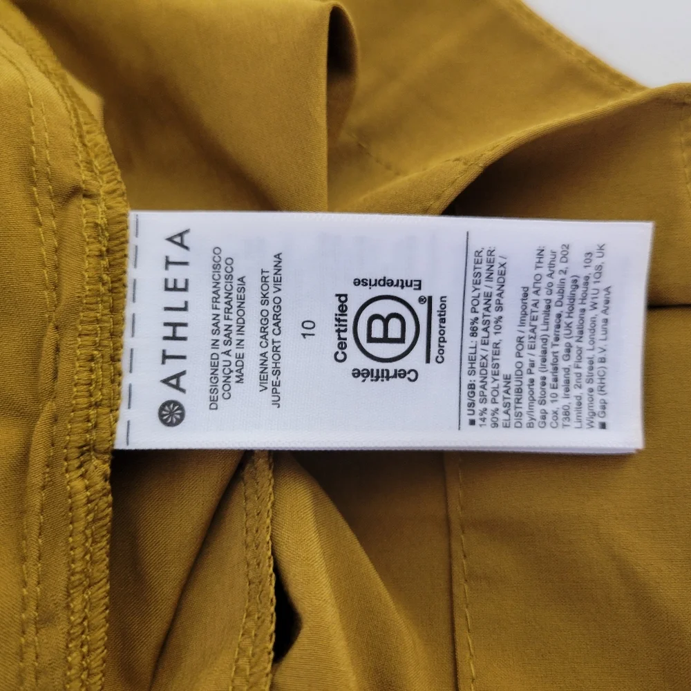 Athleta Vienna High Waist Snap Button Pocket Cargo Skort Skirt